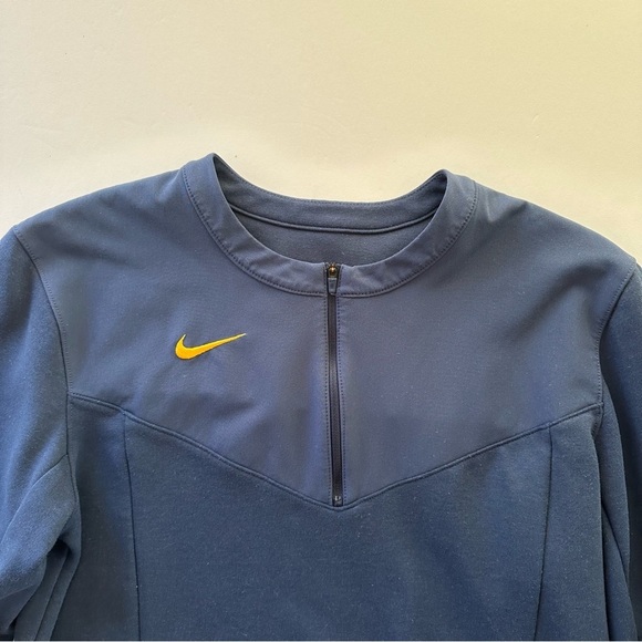 Nike Mens Dri Fit Half Zip Football UV Top Pullover Navy Blue Small - Picture 2 of 15
